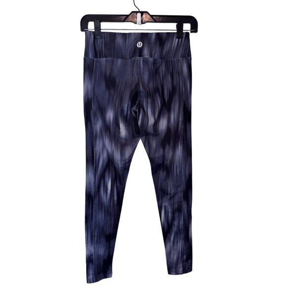 Lululemon abstract print workout leggings black and grey women's size 4 - Picture 2 of 4